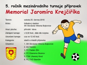 Memoriál Jaromíra Krejčiříka vyhrály Bojkovice a Trenčín!