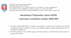 Soutěžní ročník 2020-21 byl přerušen do konce roku 2020!